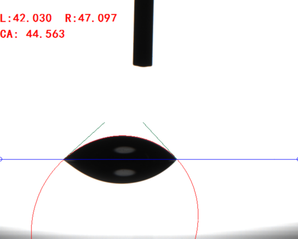 接觸角測量儀-測試電視后蓋水滴角測試報告，晟鼎精密儀器