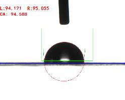 接觸角測量儀實(shí)測紅塔山紙樣品