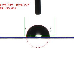 接觸角測量儀實(shí)測紅塔山紙樣品