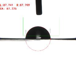 接觸角測量儀實(shí)測紅塔山紙樣品